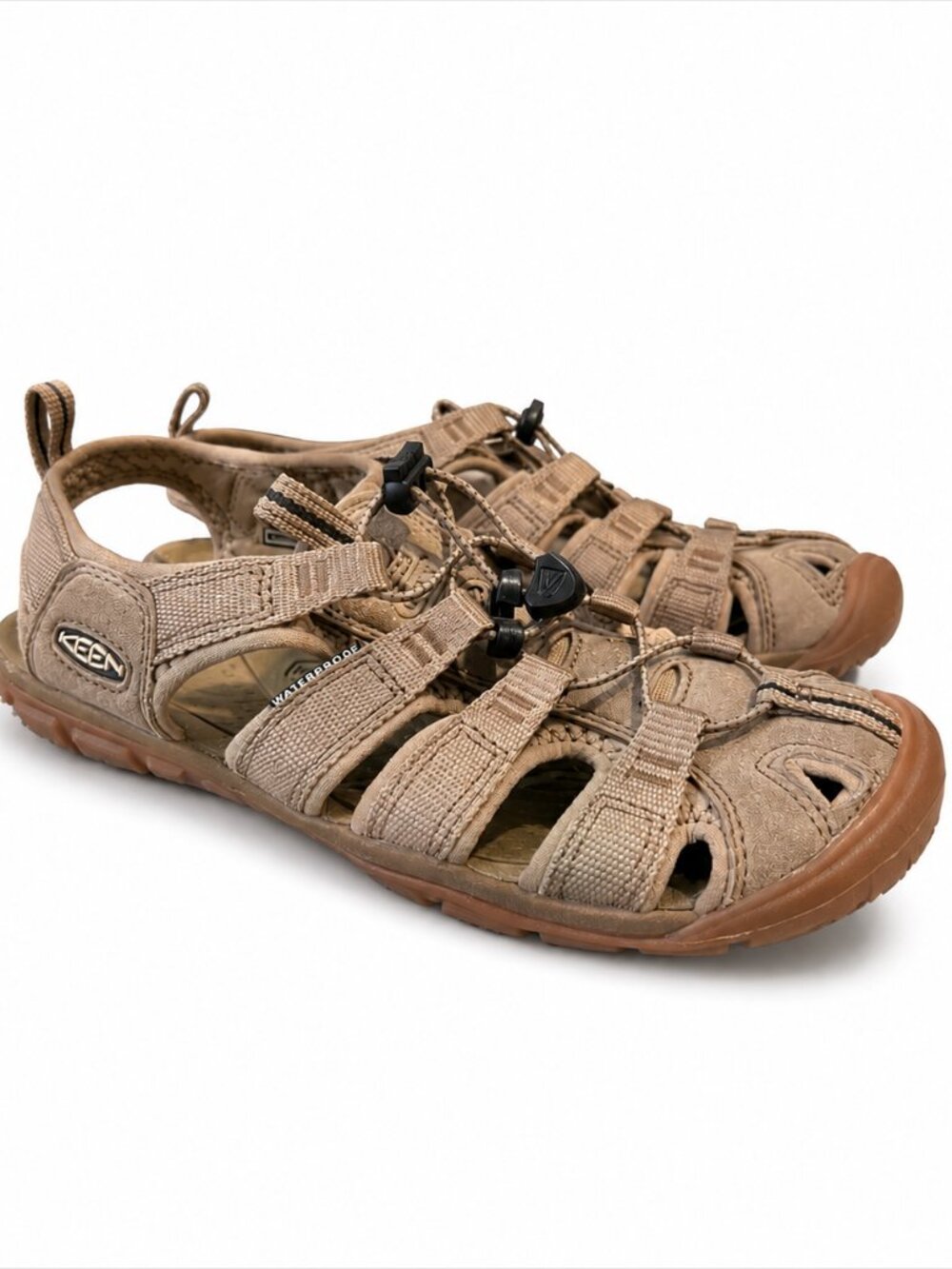 KEEN Clearwater CNX Sandals – Women's 7 – Timberwolf – Waterproof – EUC